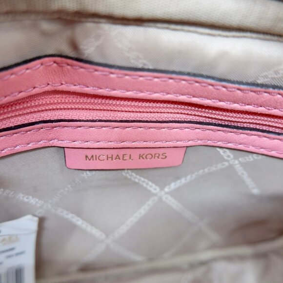 MICHAEL KORS~Jet Set Studded Quilted Lamb Leather Camera Bag~PINK CROSSBODY /TAG - Picture 8 of 8